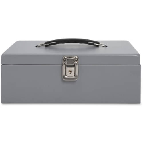 Sparco Cash Box 5 Compartments Gray SPR15507 11-3/8 x 7-1/2 x 3-3/8 Inches 