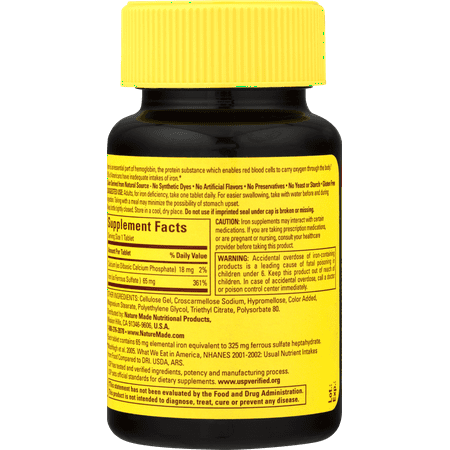 Nature Made Iron Dietary Supplement Tablets, 65 Mg, 260 Ct