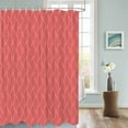 thumbnail image 3 of Fabric Shower Curtain Pink Red Long Wave Pattern Texture Shower Curtains with 12 Hooks Waterproof Machine Washable Bath Curtains for Bathroom, 72 x 84in, 3 of 6