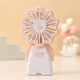 thumbnail image 4 of Frogued Handheld Fan Creative Shape Three Gear Adjustable ABS Rechargeable Battery Cooling Mini Fan for Home (Pink), 4 of 13