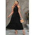 thumbnail image 5 of PRETTYGARDEN Women's Summer Floral Maxi Sun Dress Sleeveless Halter Neck Flowy Ruffle Hem Long Boho Dresses with Belt, 5 of 5