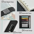 thumbnail image 4 of Leather Notebook with Pen Holder Writing Notepad Includes 100 Pages Lined Journal Winter Wonderland with Small Town, 4 of 6