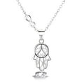 thumbnail image 1 of Sterling Silver Filigree Hamsa and Infinity pendant necklace, 1 of 3