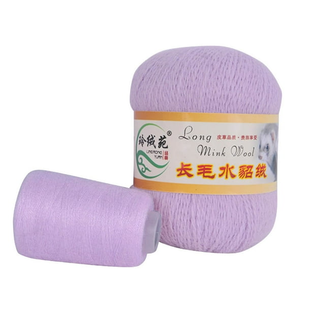 Wosthever Bufanda de hilo antibolitas tejida a mano de felpa, 2 uds., abrigo, hilo de tejer DIY, hilo de tejer a ganchillo Tela de costura y artesanía morado claro Wosthever HA2033-03B