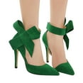 thumbnail image 1 of Zapatos de mujer, tacones de aguja de verano, tacones superaltos, exquisito estilo romano informal, sandalias sexis con correa en el tobillo y lazo aterciopelado Wmkox8yii  hfjk2814, 1 of 7
