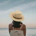 thumbnail image 3 of Bohemia Wide Hat Panama Adjustable Straw Hats for Holiday Khaki Khaki 2, 3 of 7