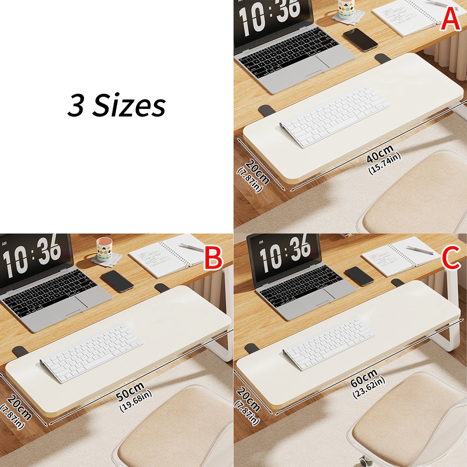 Desk Extender Tray Clamp On Desk Shelf 90° Foldable Computer Arm Rest Clamp On Keyboard Tray for Office and Home