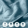 thumbnail image 5 of Superior 800 GSM Egyptian Cotton 3-Piece Heavyweight Towel Set, Denim Blue, 5 of 5