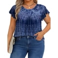 thumbnail image 2 of Fantaslook Womens Blouses Dressy Casual Pleated Tunic Tops Floral Ruffle Sleeve Summer Shirts, 2 of 9