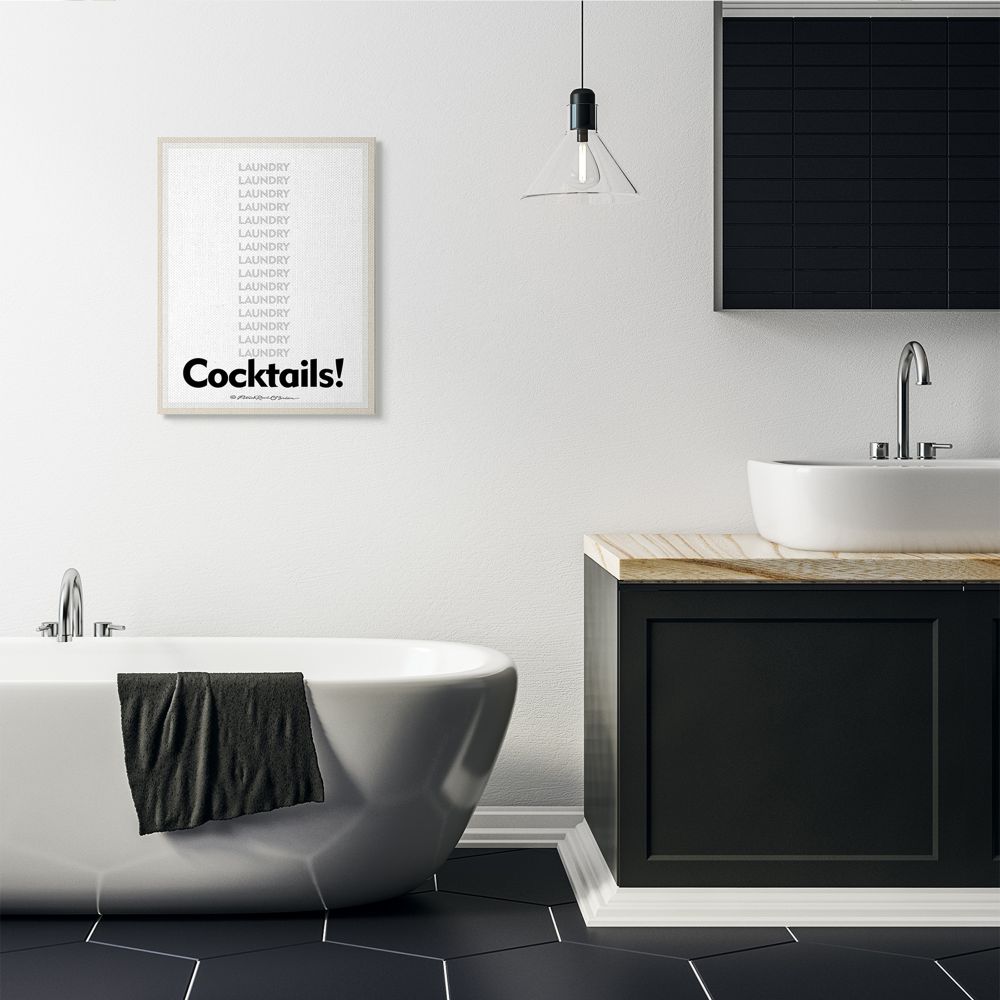 Stupell Industries Laundry And Cocktails Funny Word Design Canvas Wall Art by Patrick Reid O'Brien