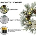 thumbnail image 2 of Outdoor Christmas Wreath Lighted 20'' Winter Wreaths for Front Door, Artificial Xmas Wreath with Gold Balls, Pine Cones, Golden Twigs, Pine Needles and Silver Berries, 2 of 7