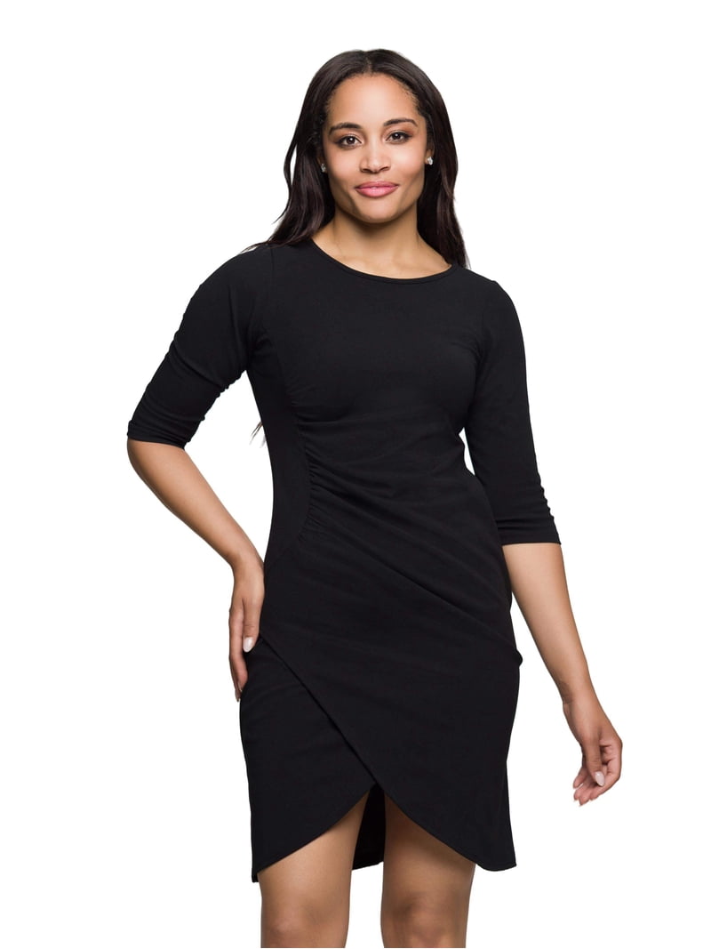knee length tulip dress Flare Sleeve Surplice Tulip Hem Dress The Gypsy Den