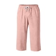 thumbnail image 6 of Bbyeadc Culottes for Men Baggy Lightweight Bottoms Straight Leg Drawstring Capris Fashion Summer Culottes with Pocket,Pink(XL), 6 of 8
