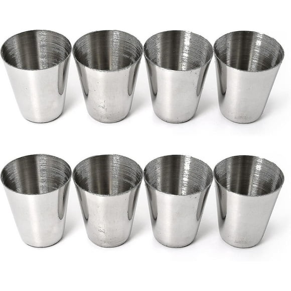 Shot Glasses In A Set Of 12, Stainless Steel Schnapps Tumbler, Stamper Pearl