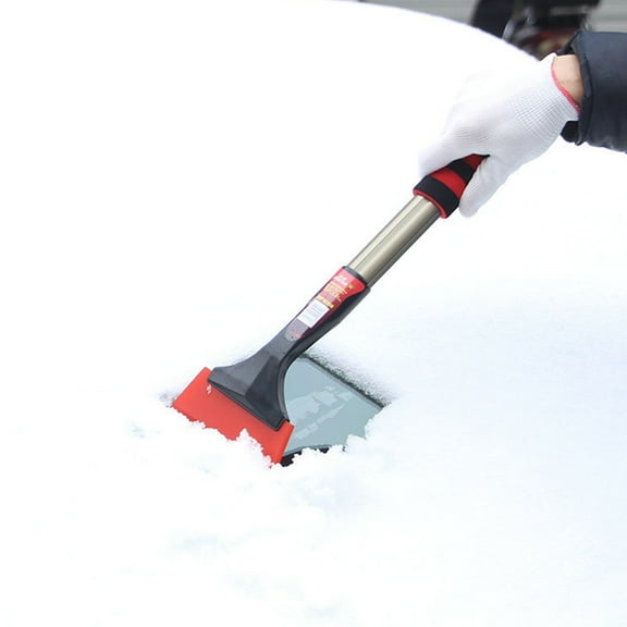 Pretyzoom Professional Red Car Snow Shovel for Thick Snow Removal with Non Scratch Design and Easy Handling