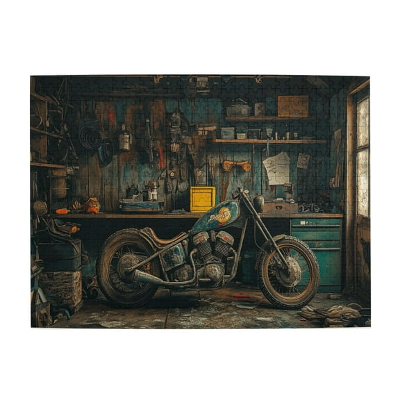 500 PCS Vintage motorcycle jigsaw puzzles 500 pieces,Stress relieving pleasure,Unique Artwork for Adults,Suitable for relaxing during holidays,Funny motorcycle jigsaw puzzles,for motorcycle Lovers