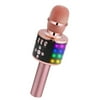 Wireless Bluetooth Karaoke Microphone with Multi-color LED Lights, 4 in 1 Portable Handheld Karaoke Speaker Machine Thanksgiving Day for Android/iPhone/iPad/Sony/PC or All Smartphone(Rose Golden)