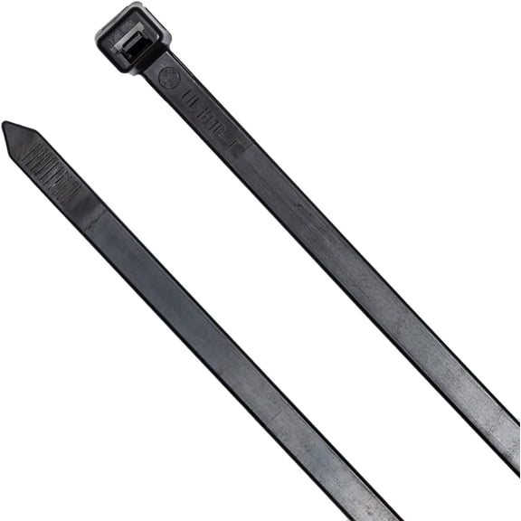 BDKWID-848239 32-in, 25-Pack, 175-lb, Standard Nylon Cable Tie, Black UV, 25 Piece