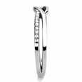thumbnail image 4 of Womens Silver Rings High polished (no plating) 316L Stainless Steel Ring with AAA Grade CZ in Clear DA157, 4 of 5