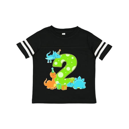 

Inktastic Dinosaur Party-Second Birthday Gift Toddler Boy or Toddler Girl T-Shirt
