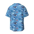thumbnail image 4 of Goofa Blue Fish Printed Men's Casual Short-sleeved Shirt,Lightweight Breathable Button-down,Summer Casual men's top,Versatile Fashion shirt-, 4 of 7