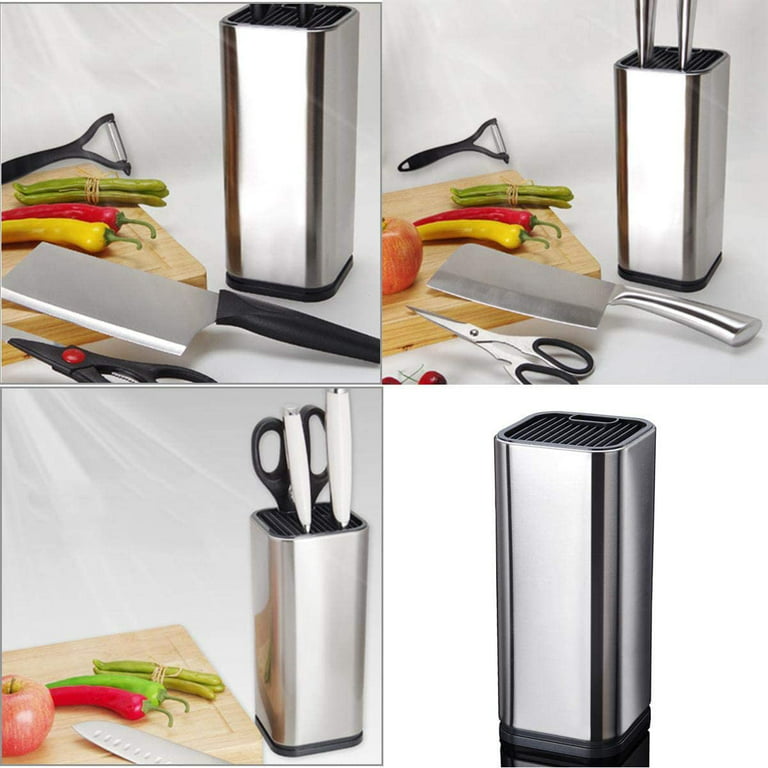 Stainless Steel Knife Block Holder, Large-capacity Squared Knives