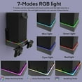 thumbnail image 3 of Soporte de pared con ventilador de refrigeración para Xbox Series X, 3 velocidades y bajo nivel de ruido con tira de luces RGB e interruptor táctil, 3 puertos USB, soporte para mando y auriculares, 3 of 9