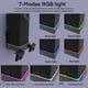thumbnail image 3 of Soporte de pared con ventilador de refrigeración para Xbox Series X, 3 velocidades y bajo nivel de ruido con tira de luces RGB e interruptor táctil, 3 puertos USB, soporte para mando y auriculares, 3 of 9