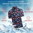 thumbnail image 3 of Damipow Mens Golf Shirt Short Sleeve Printed Performance Moisture Wicking Dry Fit Polo Shirts for Men, 3 of 5