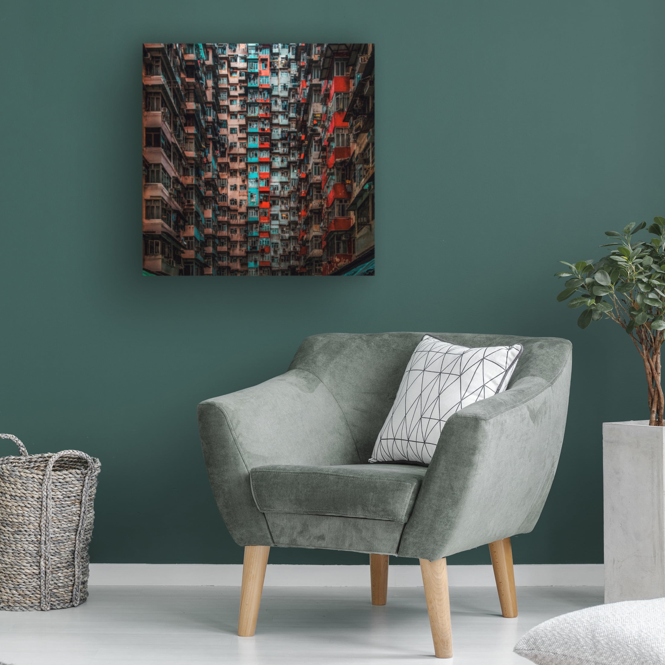 Canvas Wall Art - An Poto 'Apartments In Hong Kong' Wall Art for Living Room, Bedroom, or Office D?cor by Trademark Fine Art - 24 x 24 Inches