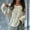 White, variant on Olyvenn Women Knitted Hollow Out Sweaters Spring Thin Loose Casual See Through Trendy Pullovers Crewneck Lace Ruffle Tops Black 4