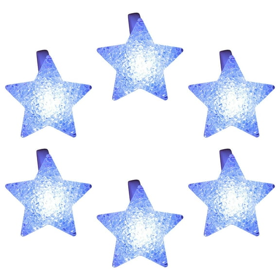 Set of 6 LED Glowing Bracelets Accessory Multicolored LED Light Star Bracelets for Parties and Nighttimes Event