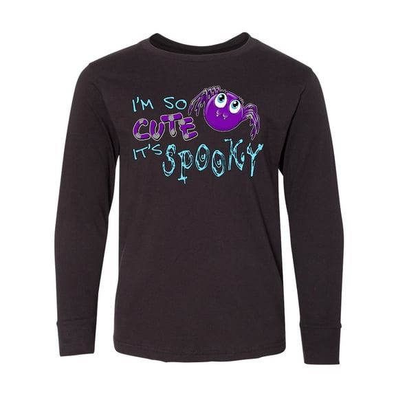Inktastic I'm So Cute Its Spooky- cute Halloween spider Long Sleeve Youth T-Shirt
