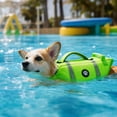 thumbnail image 7 of Pet Dog Cat Life Jacket High Visibility Adjustable Flotation Safety Vest for Swimming Boating, Summer Outdoor Water Sport All Breeds Green M, 7 of 7