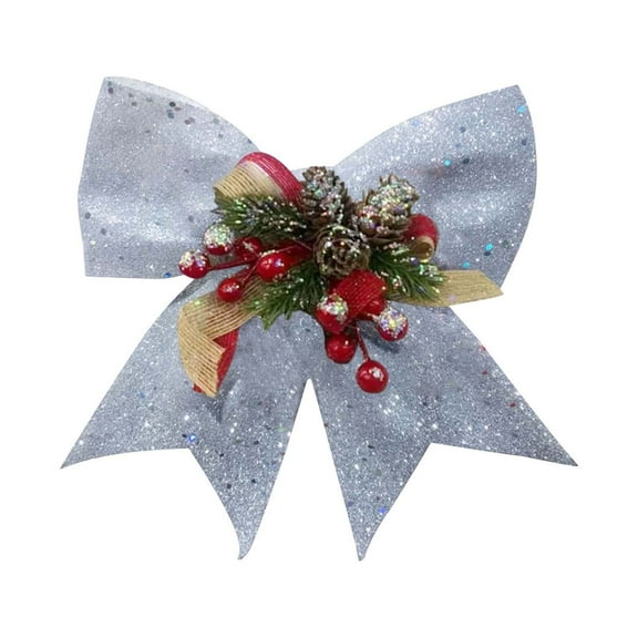 Christmas Bows Ornament for Wreath 15.74×13.77inch Red Christmas Bows Outdoor Decoration Large Three-dimensional Ribbon Bows Craft Gift Bows Hanging Decoration for Wreaths Outdoor,Tree Topper