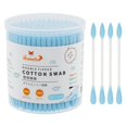 thumbnail image 1 of HOMEFOX Cotons-Tiges Bleus Pointus de Précision - 200 Unités Cotons-Tiges Biologiques Double Face Embouts en Coton Doux Sans Peluches Sans Cruauté, Pointus & Ronds (Bleu), 1 of 3