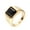 Gold Black, variant on Unisex Stainless Steel Trendy Personality Square Black Gemstone Signet Ring Crystal Rhinestone Inlay Wedding Band High Polished Black Size 7
