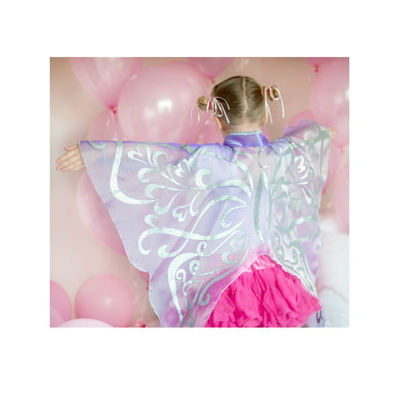 Girls Lilac Organza Glitter Wings