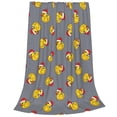 thumbnail image 2 of Pofeuu Christmas hat duck Print Ultra-Soft Micro Fleece Blanket,for Bed Or Sofa,All Season Throw Blankets Flannel Blanket-50"x40", 2 of 7