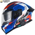 thumbnail image 5 of Casco integral con Bluetooth para motocicleta, doble lente, abatible hacia arriba, intercomunicador, aprobado por DOT, para carreras de motos y motocross, 5 of 5