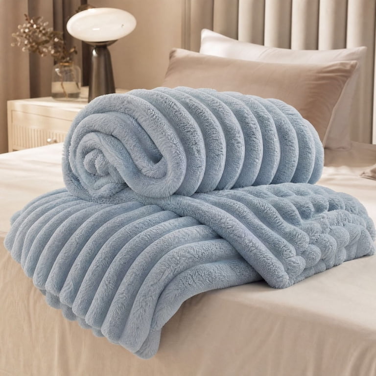 Bxaolu Soft Cozy Flannel Blanket[59x79In], Lightweight Warmth Fluffy ...