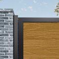 thumbnail image 3 of Mondaria Wood Plastic Privacy Double Fence Gate 6ft(H) x 8ft(W), Metal Frame with Knob Kits, Durable Composite Outdoor Gate,Yellow Teak, 3 of 8