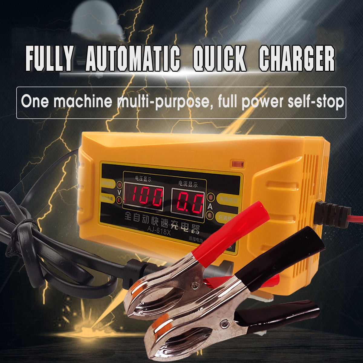 Car Motorcycle Full Automatic Intelligent Pulse Lead Acid Quick Battery Charger