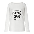 thumbnail image 4 of Mode Femme T-Shirt à Manches Longues Col Rond Automne Imprimé Dentelle Chandail en Molleton Blouse Ample, 4 of 8