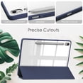 thumbnail image 4 of Allytechgroup Folio Case for Samsung Galaxy Tab S9 11 inch 2023 Released (Model Number: SM-X710/X716B/X718U), Slim Trifold Stand Cover with Pencil Holder Clear Back Shell Shockproof Cover, Darkblue, 4 of 8