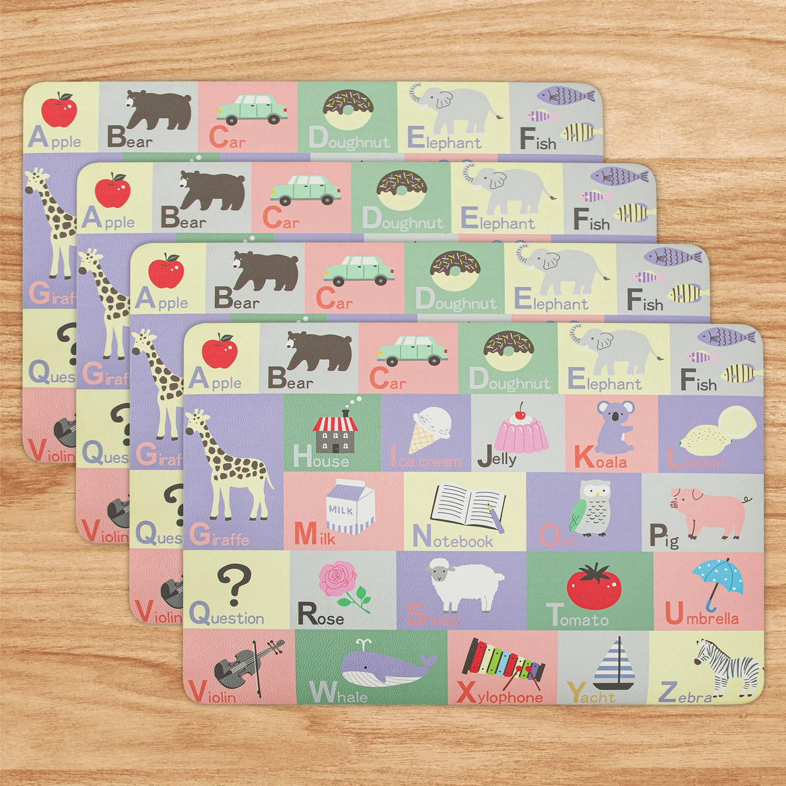 RAY STAR Placemats Set of 4, Vinyl Washable Wipeable Place Mats-12inx18in, Heat Resistant Waterproof Place Mat
