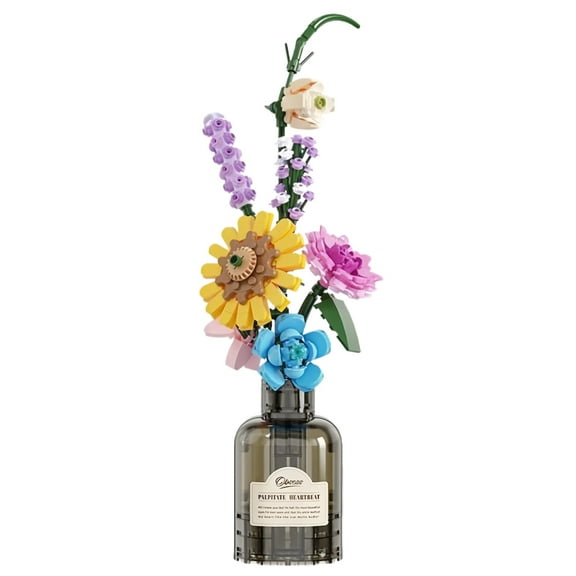 TRANSLINK Mini Flower Building Blocks Sets Sunflower Lavender Botanical Collection Toys Kits Valentines Mothers Day Birthday Gifts