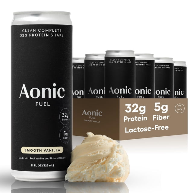 Batido de proteína AONIC Fuel 32 g de fibra sin lactosa sabor vainilla