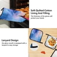 thumbnail image 4 of Azure Blue Marble 5 Pcs Kitchen Set Heat Resistant Oven Mitts and Non-Slip Pot Holders with Adjustable Cooking Apron, 4 of 6