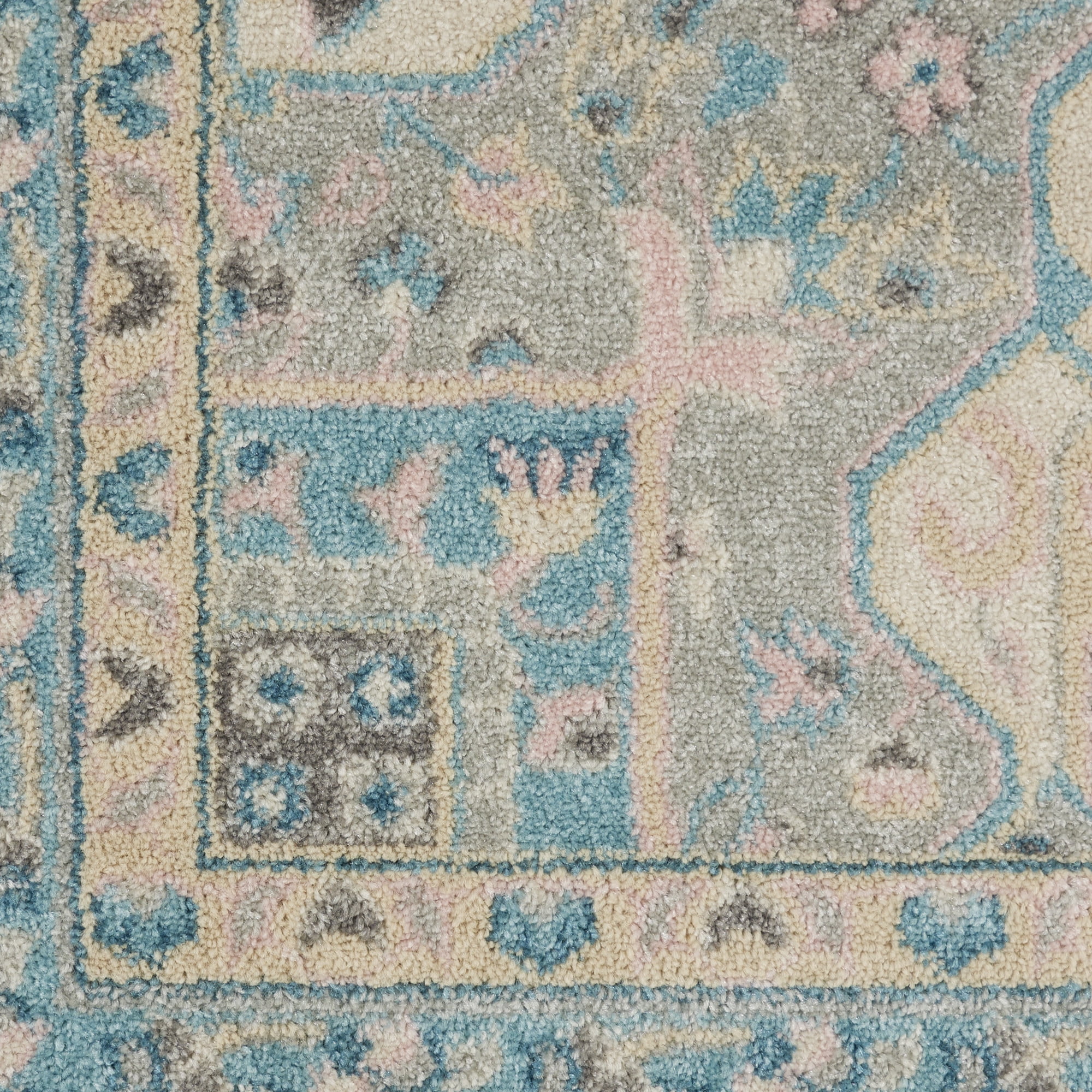 Serene Persian Medallion Light Grey Multicolor 8'10" x 11'10" Area Rug, (9' x 12')